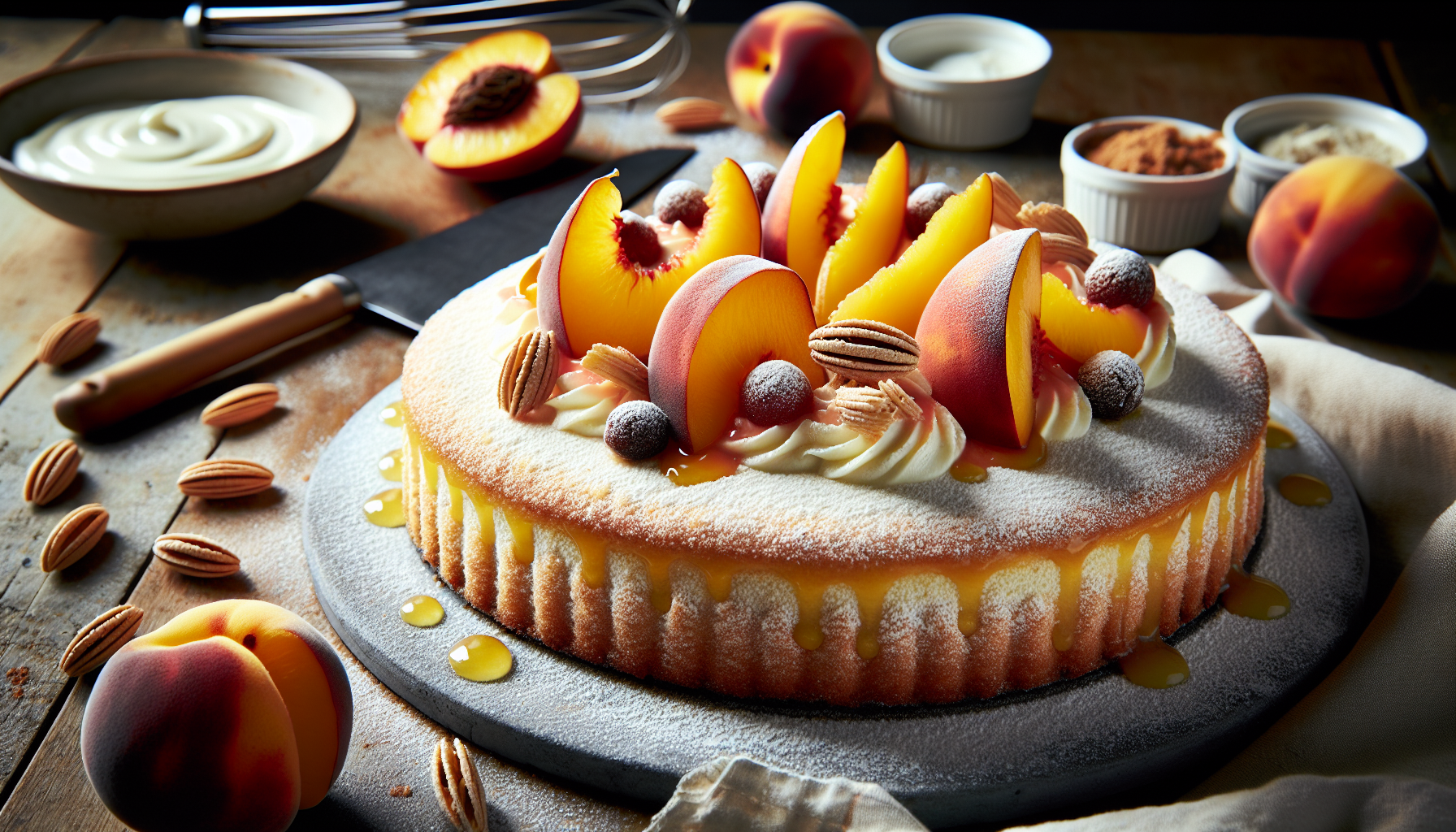 torta di pesche con amaretti